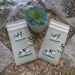 🌹New Cute Cow Print Long Knee High Compression Nurse Socks Size L/XL